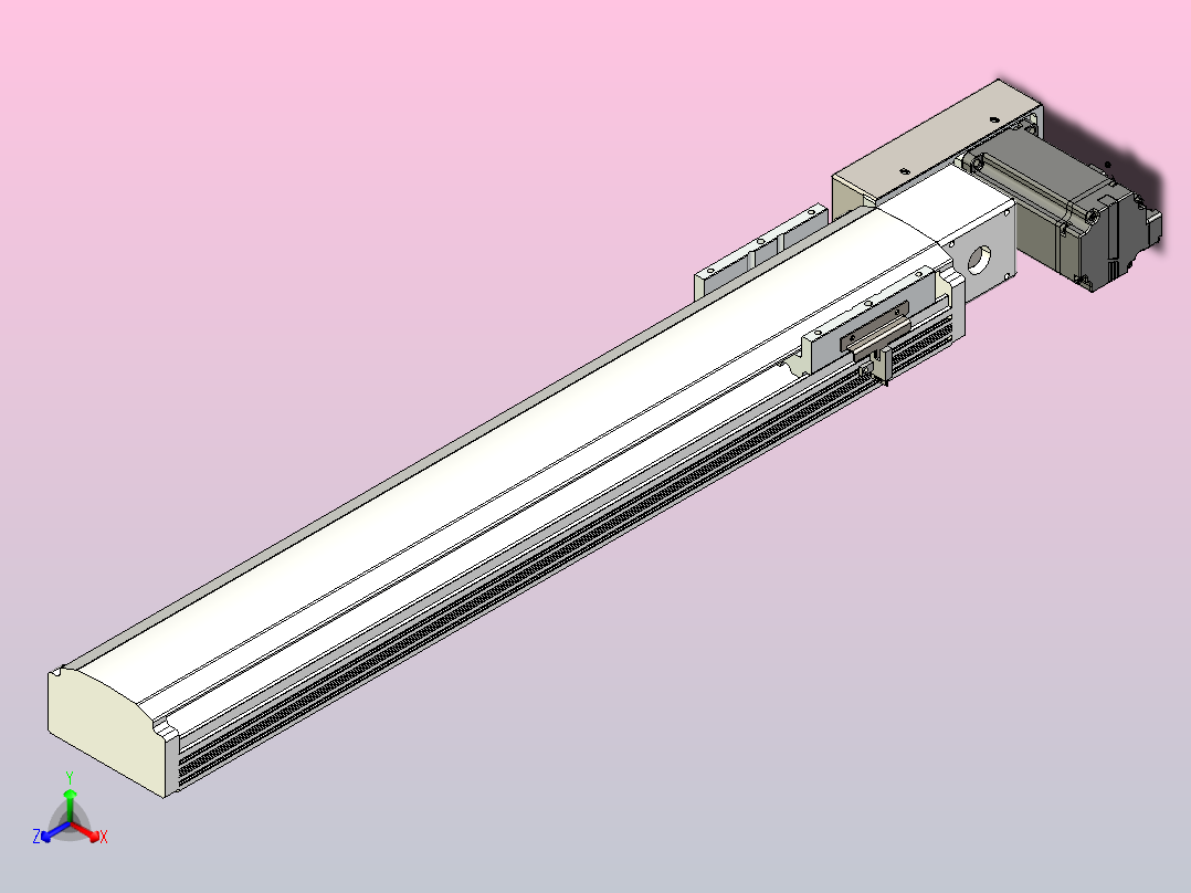 皮带直线轴半封闭可选导轨TPA-HNB-105D-90-L500-MR-C-P20-N3主视图