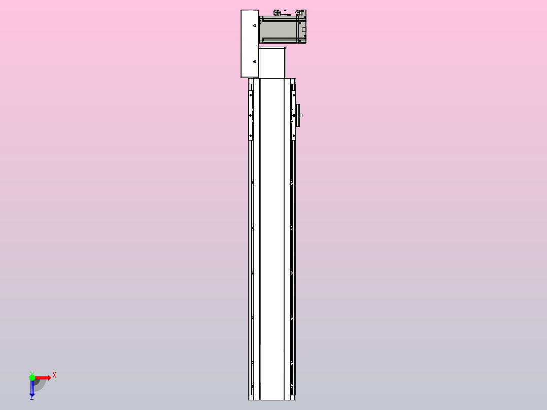 皮带直线轴半封闭可选导轨TPA-HNB-105D-90-L500-MR-C-P20-N3俯视图