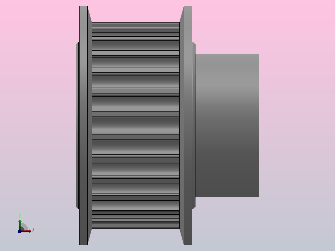大凸缘型小凸缘型半圆弧形齿同步带轮H3M型_SH3MDC-28-10-dc6-A前视图