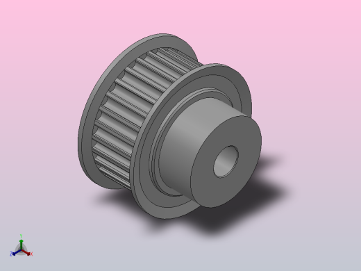 大凸缘型小凸缘型半圆弧形齿同步带轮H3M型_SH3MDC-28-10-dc6-A正等轴测缩略图