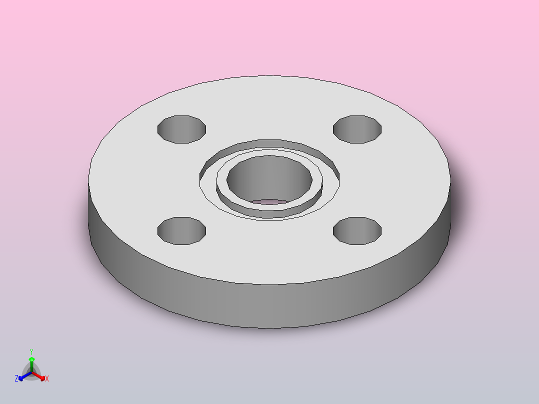 化工法兰DN16正等轴测图