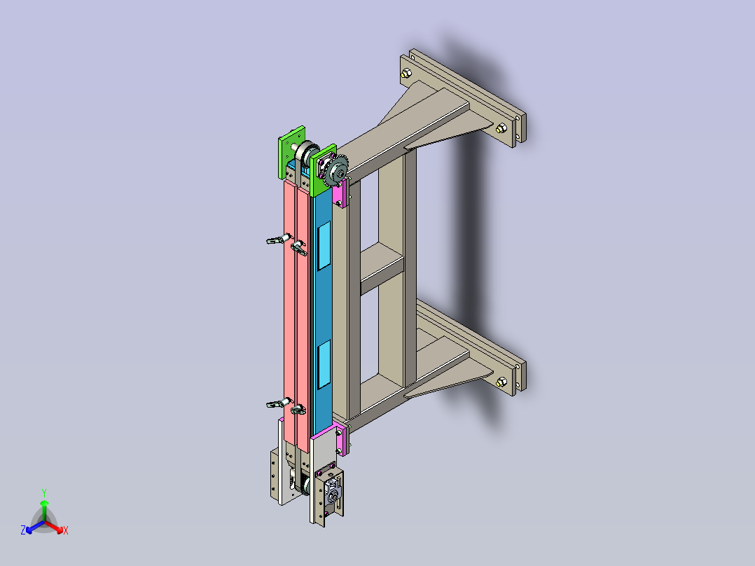 上料输送机3D模型主视图