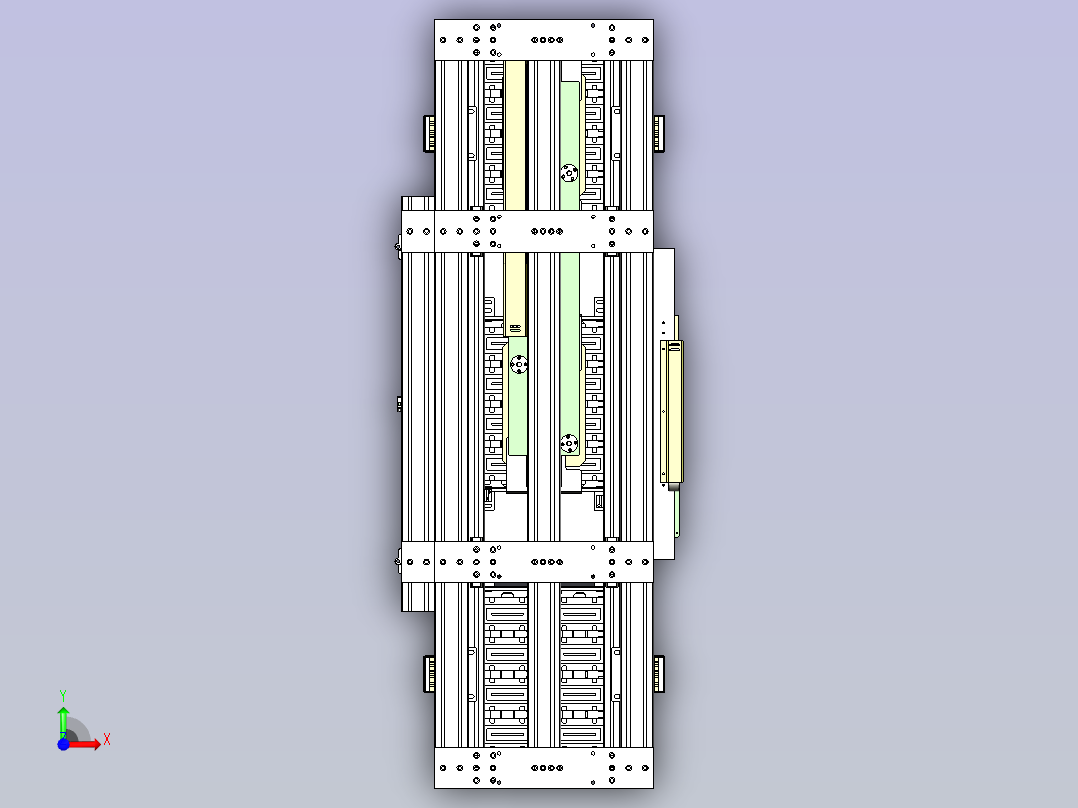 一款tray自动上料机3D图纸前视图