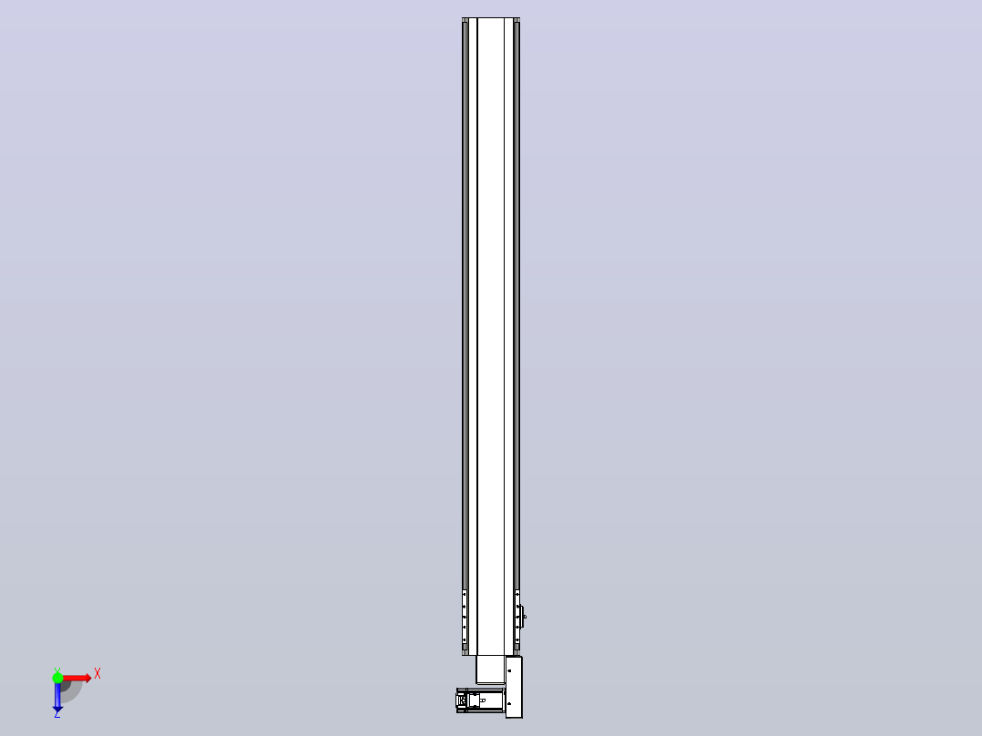 皮带直线轴半封闭可选导轨TPA-HNB-140D-120-L1300-MR-Y-P40-N3俯视图