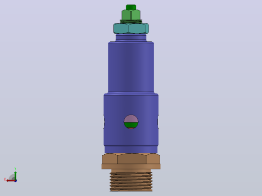 安全阀结构3D图纸 Solidworks设计后视缩略图