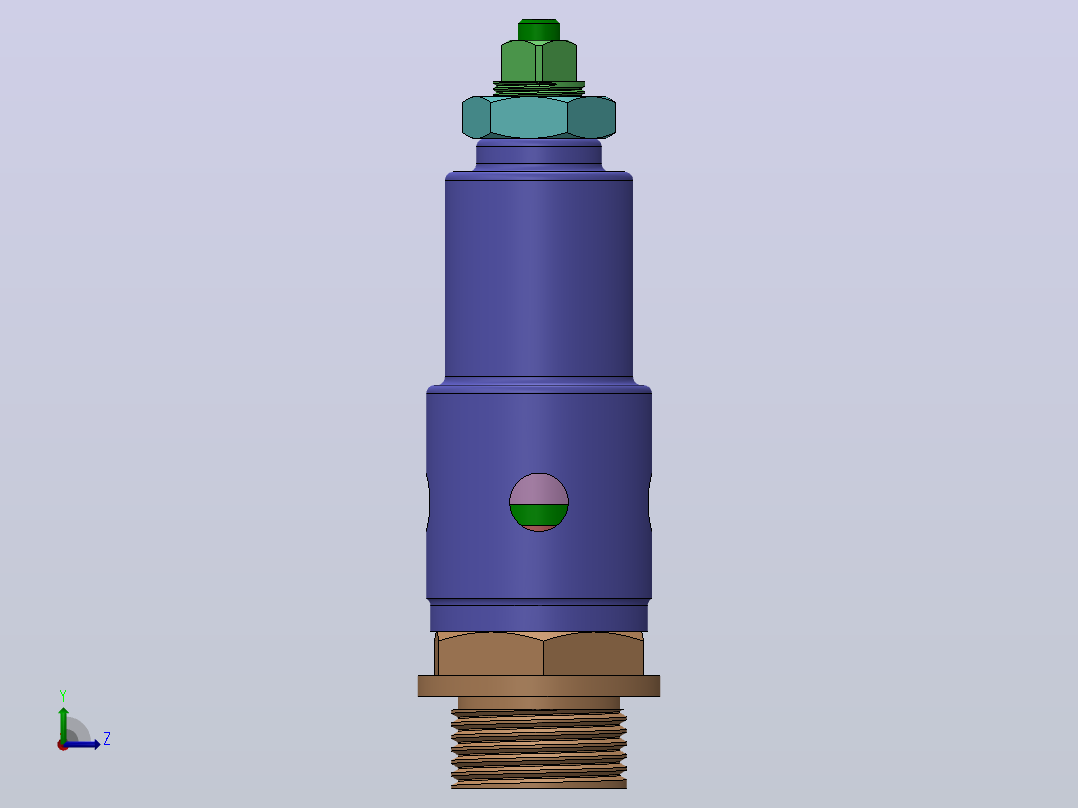 安全阀结构3D图纸 Solidworks设计左视图