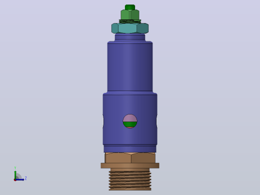 安全阀结构3D图纸 Solidworks设计左视缩略图
