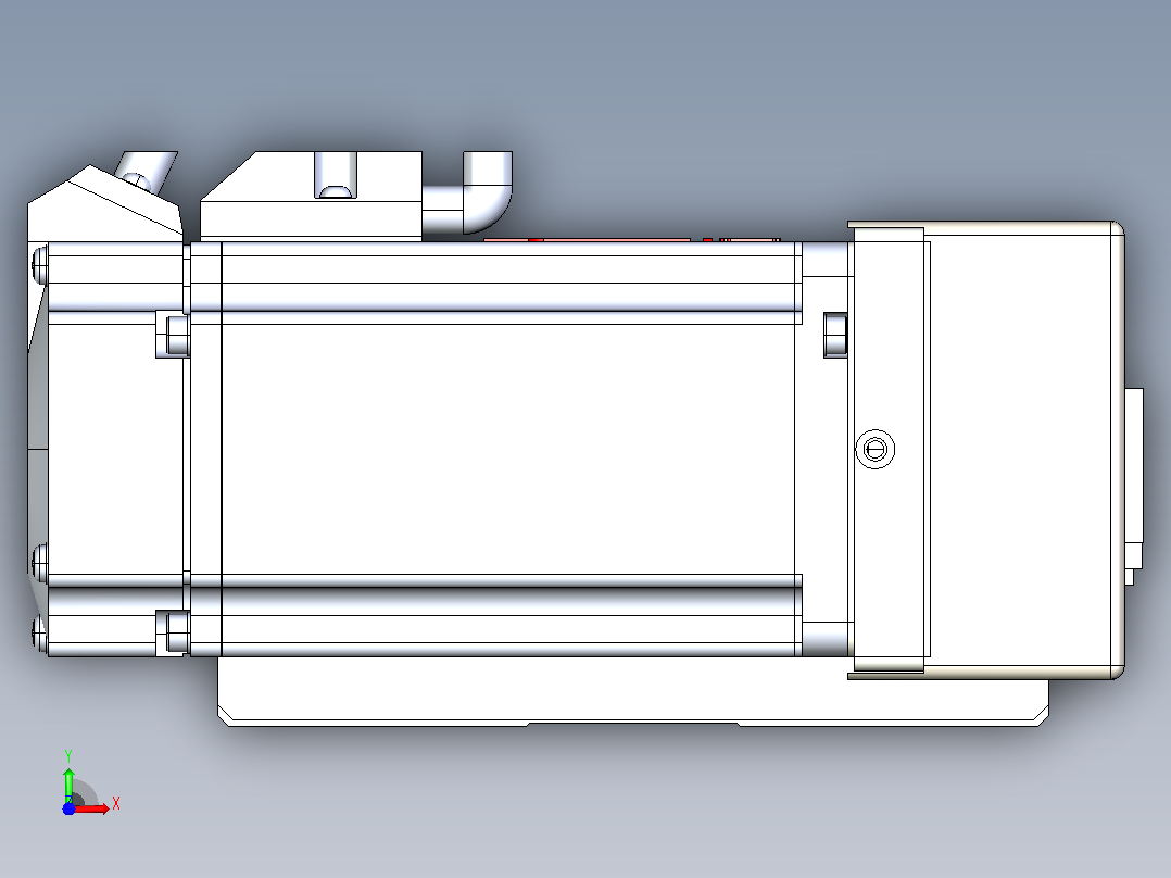 皮带直线轴半封闭可选导轨TPA-HNB-120D-110-L450-MR-Y-P40-N3前视图