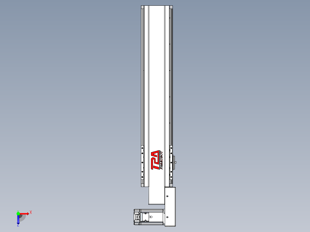 皮带直线轴半封闭可选导轨TPA-HNB-120D-110-L450-MR-Y-P40-N3俯视图