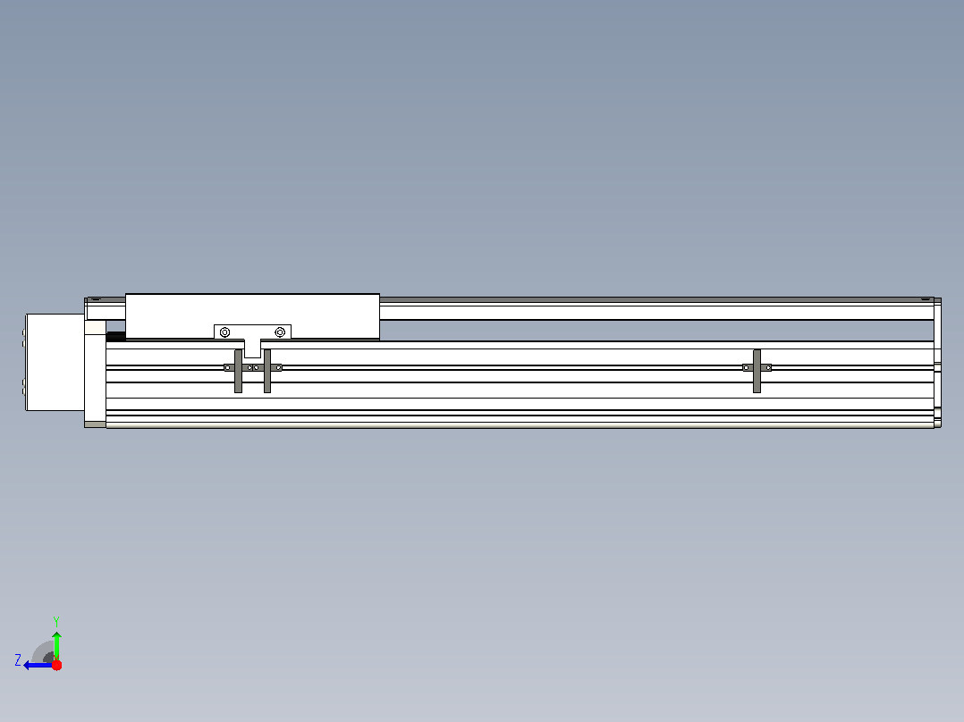 SYS22-450-BR-400W滚珠花健、支撑座、滚珠丝杠、交叉导轨、直线模组右视图