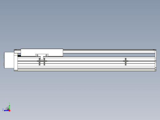 SYS22-450-BR-400W滚珠花健、支撑座、滚珠丝杠、交叉导轨、直线模组右视缩略图