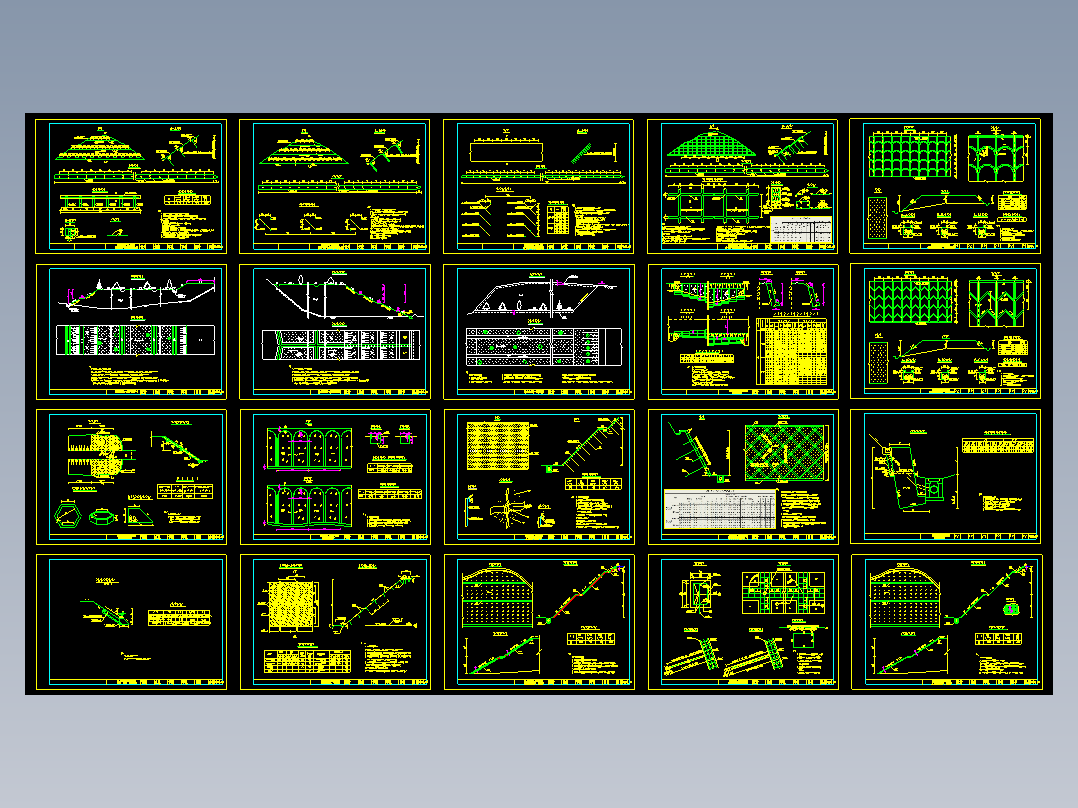 常用路基边坡防护结构CAD施工图、城市道路设计CAD施工图