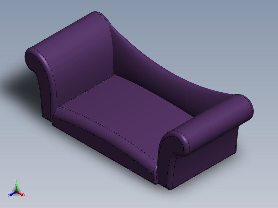 古典沙发正等轴测图