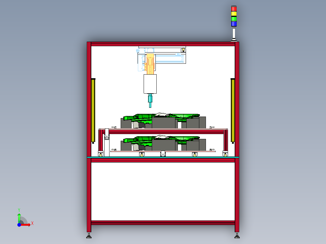 超声波汽车门板焊接前视图