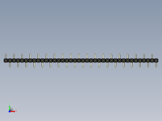 彩色公排针 100mil 2.54mm 系列-DS1022_black_38p_100mil_Type_SMT_R1_rev1.0前视缩略图