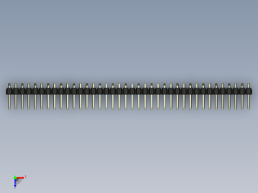 彩色公排针 100mil 2.54mm 系列-DS1022_black_38p_100mil_Type_SMT_R1_rev1.0俯视缩略图