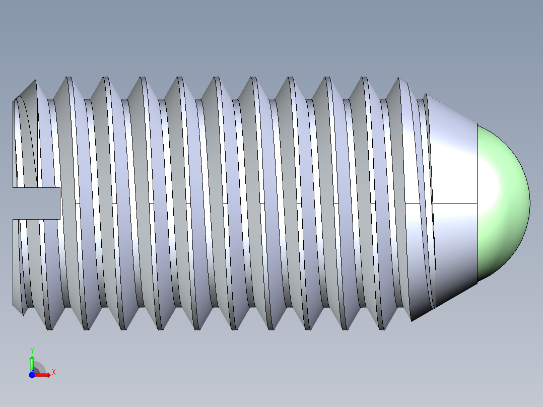 公制球形弹簧柱塞-DME SET SCREW SPRING BALL PLUNGER M12 x 22 .STEP前视图