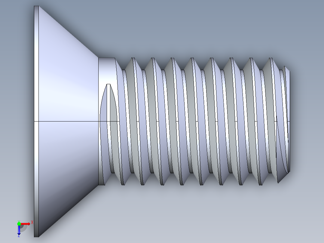 锥形内六角头螺钉-FHCS 0.500x 1.000俯视图