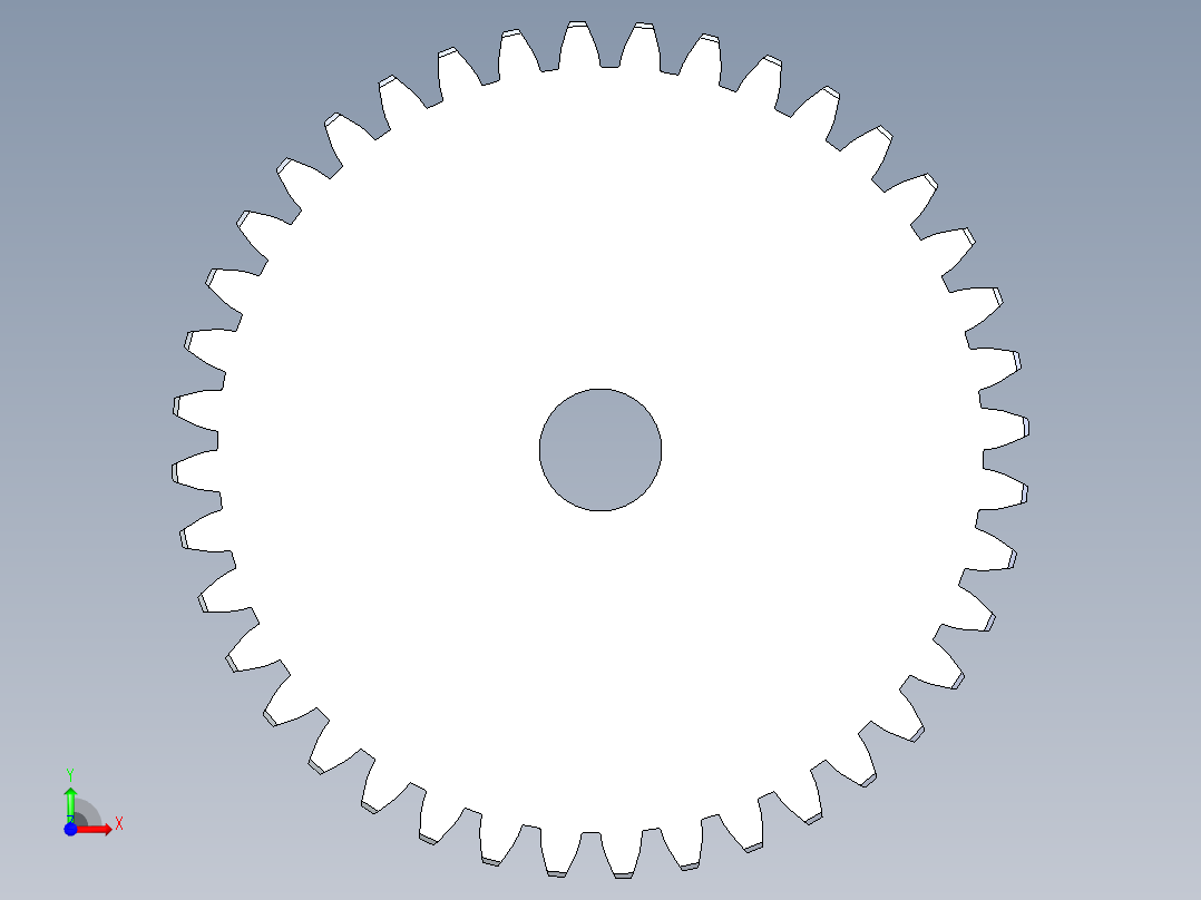 正齿轮-m1 20PA 40t Spur Gear前视图