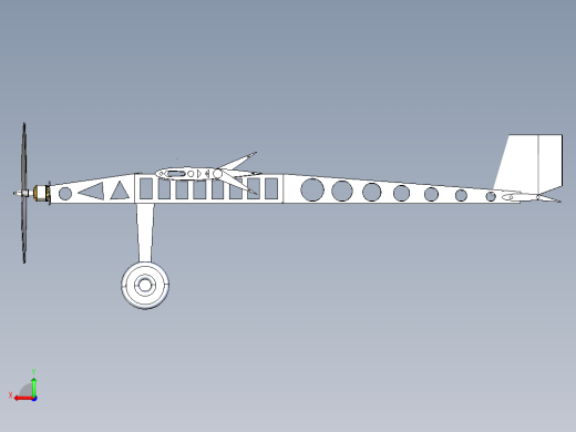 固定翼UAV无人机框架结构后视缩略图