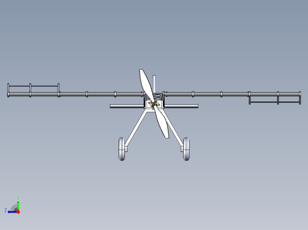 固定翼UAV无人机框架结构右视图