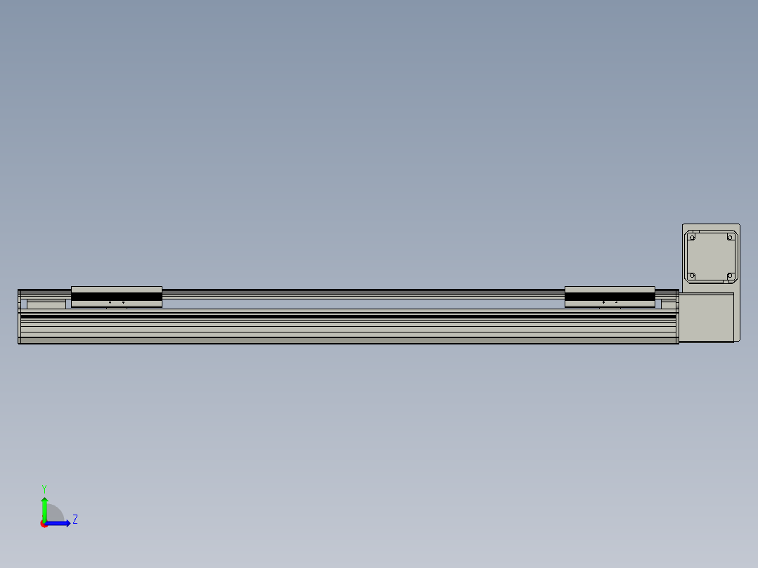 直线模组LHB17-L40-S800-RU设计图纸左视图