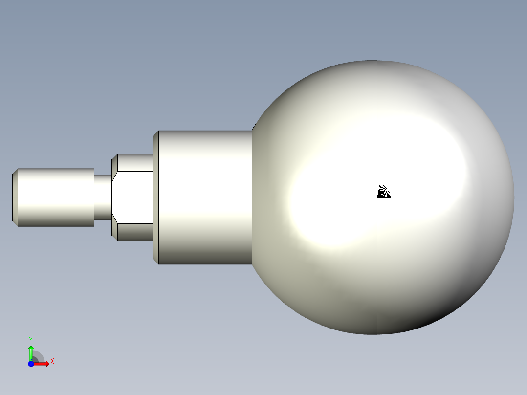 把手(迴轉球型)P.111+x-3D多系列多零件图纸模型前视图