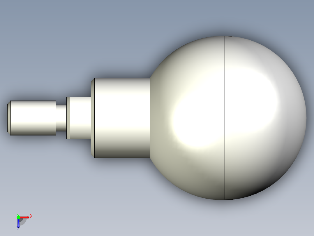 把手(迴轉球型)P.111+x-3D多系列多零件图纸模型俯视图