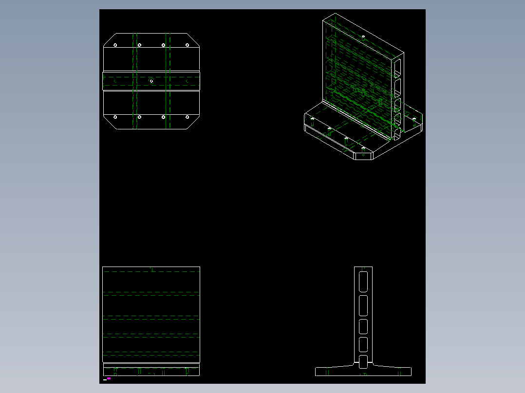 雙面基座1906,1907-2D多系列多零件图纸模型