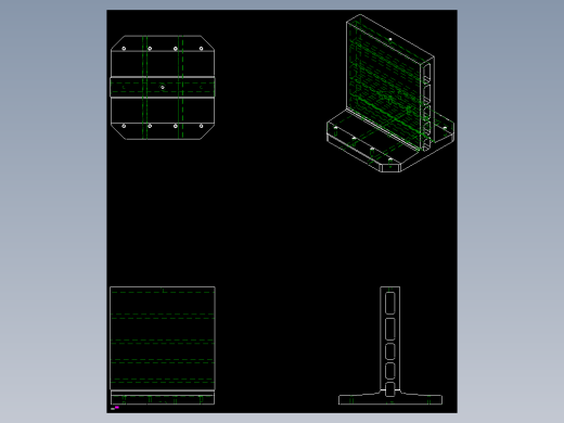 雙面基座1906,1907-2D多系列多零件图纸模型
