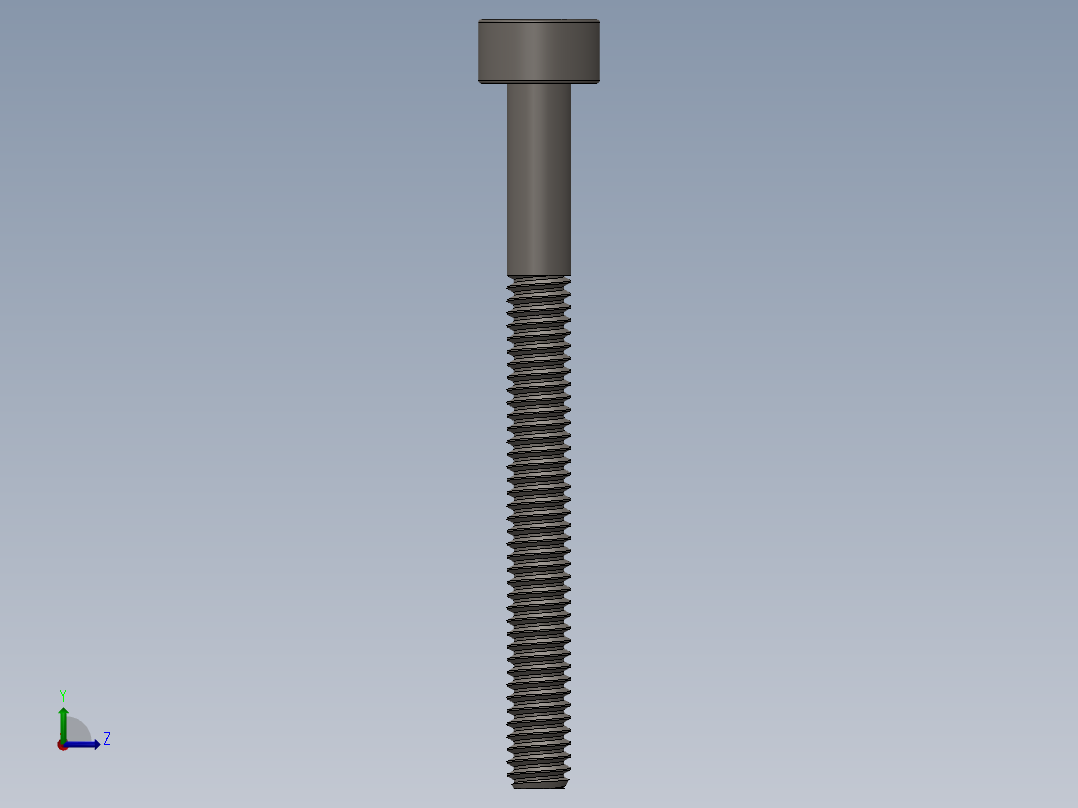 Screw_DIN_912_M2x22_A2.SLDPRT公制内六角螺钉左视图