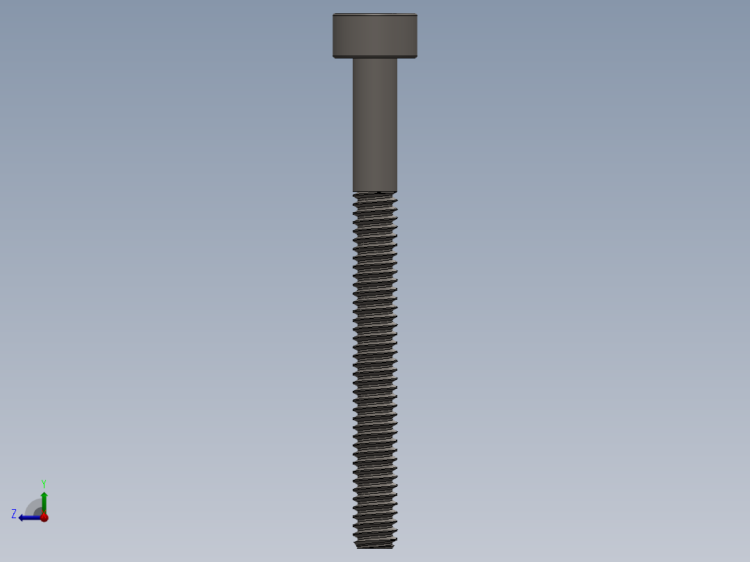 Screw_DIN_912_M2x22_A2.SLDPRT公制内六角螺钉右视图