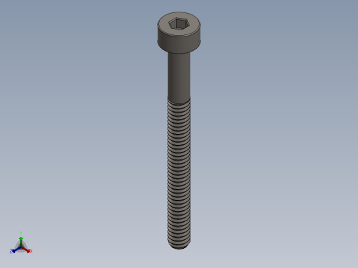 Screw_DIN_912_M2x22_A2.SLDPRT公制内六角螺钉正等轴测缩略图