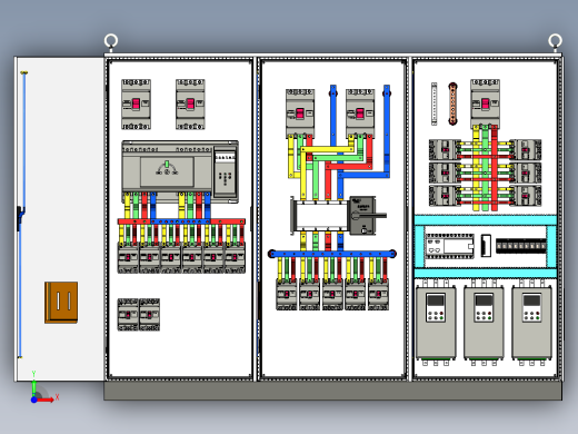三柜组装双电源plc控制柜 55393前视缩略图