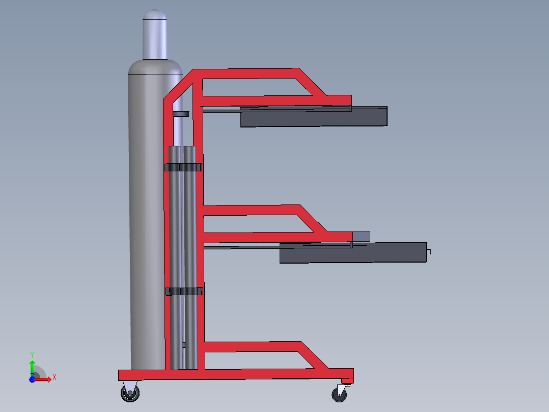 等离子切割机车间手推车前视图