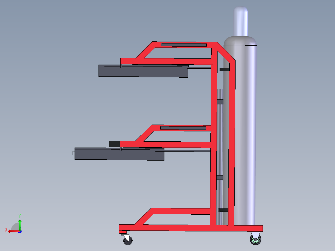 等离子切割机车间手推车后视图