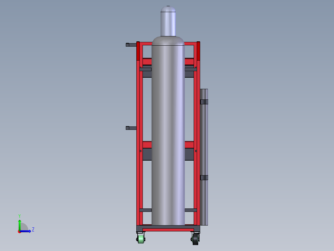 等离子切割机车间手推车左视图