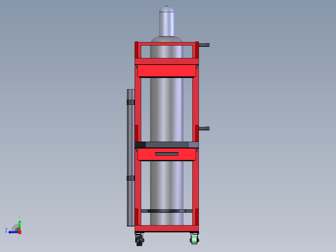 等离子切割机车间手推车右视图