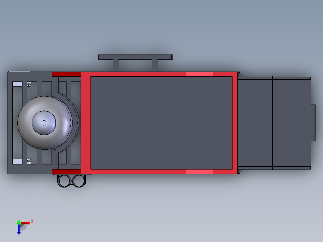 等离子切割机车间手推车俯视图