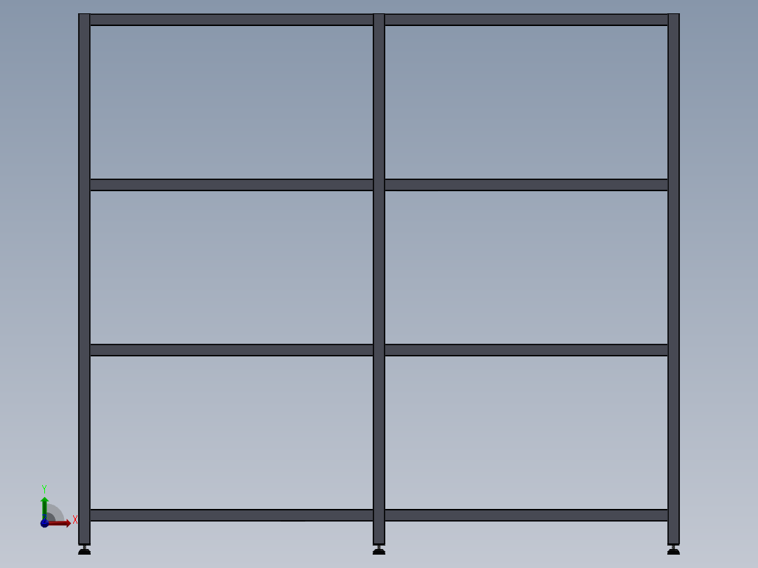 货架、两层焊接货架前视图