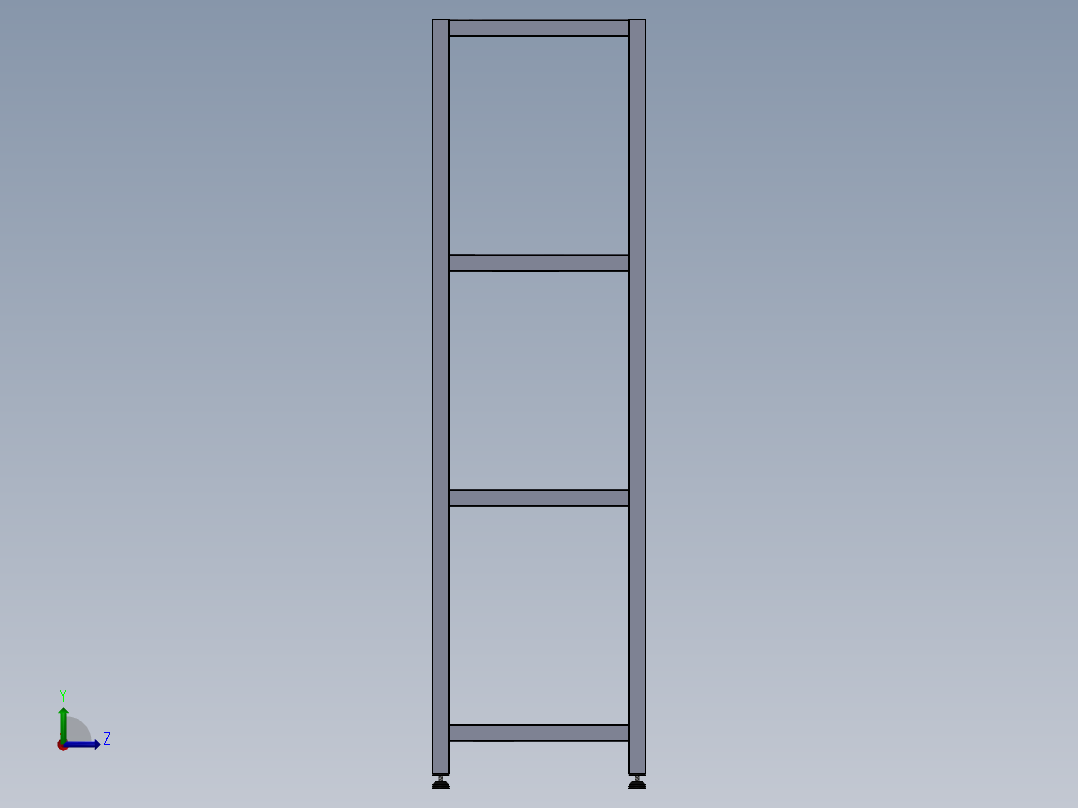 货架、两层焊接货架左视图