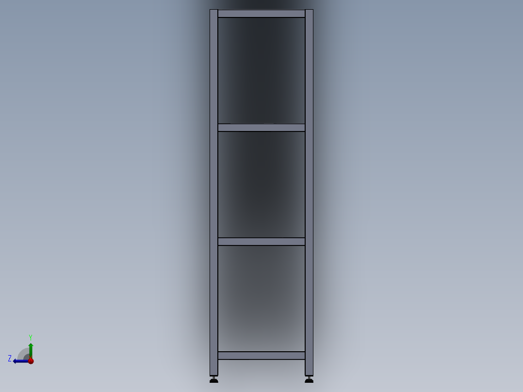 货架、两层焊接货架右视图