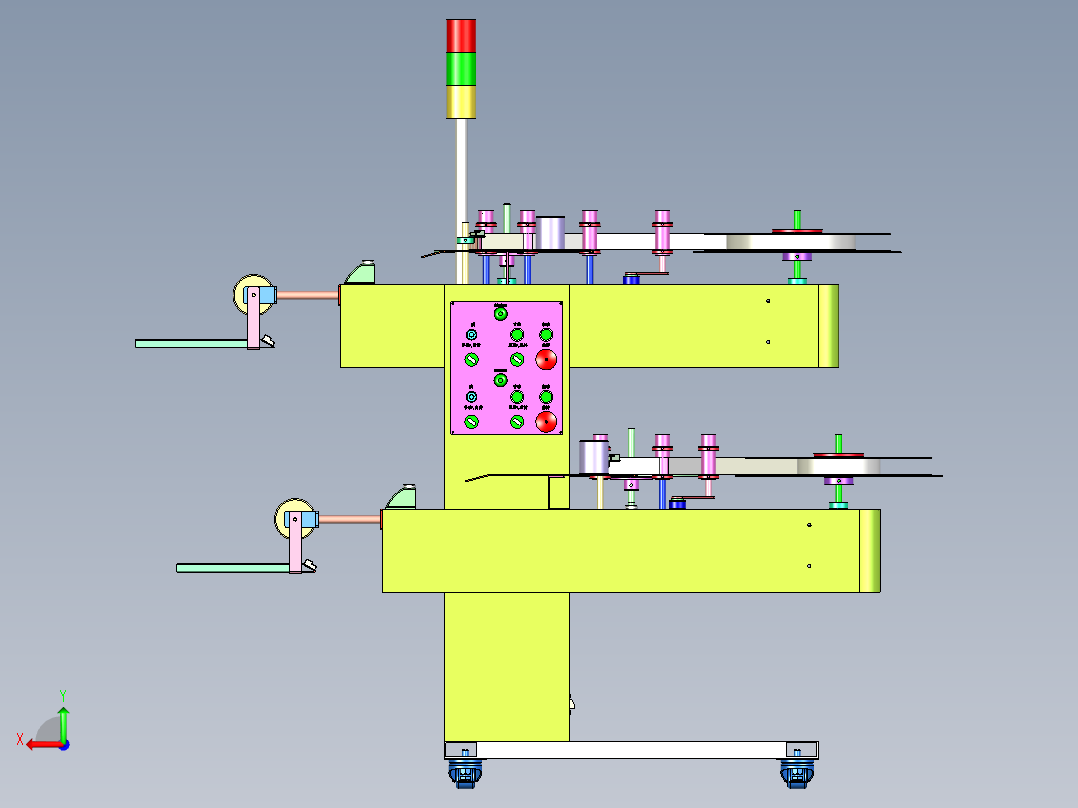 卧式双层收料架后视图