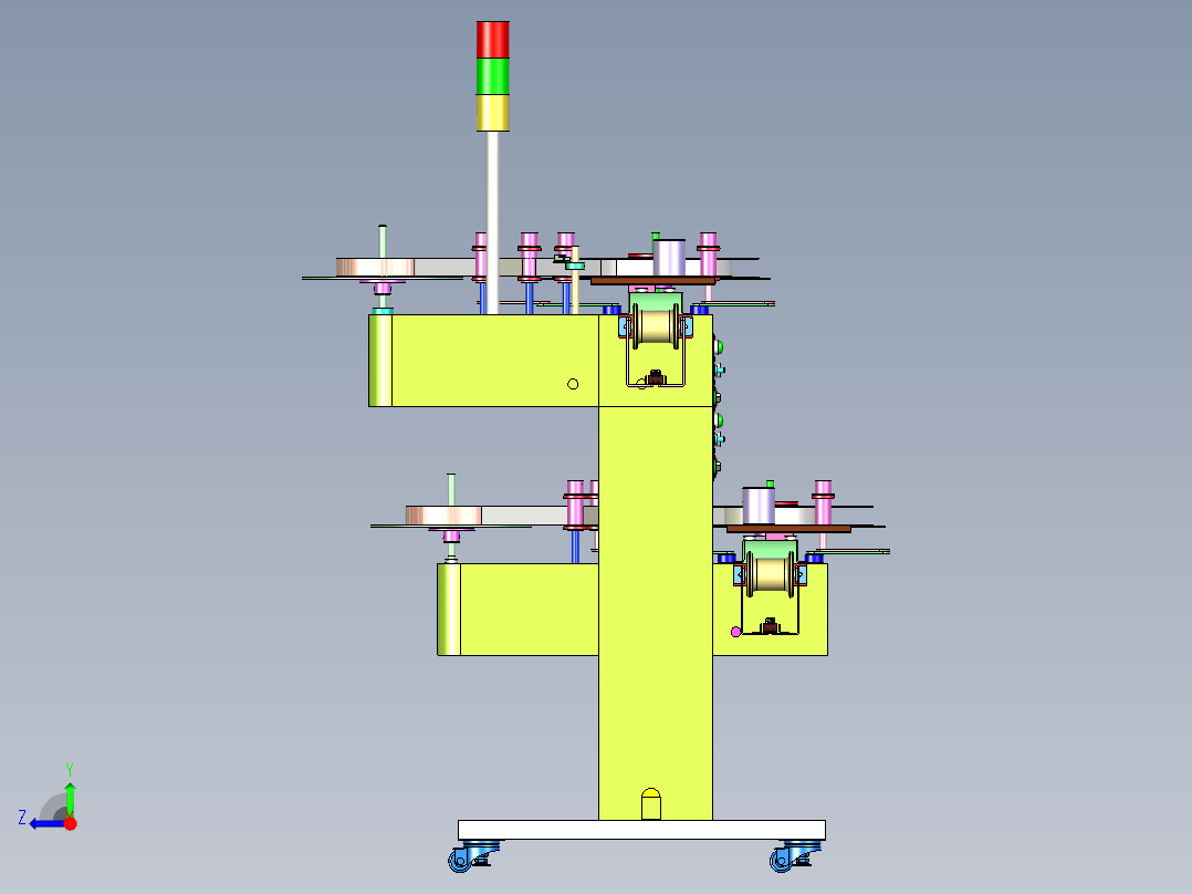 卧式双层收料架右视图