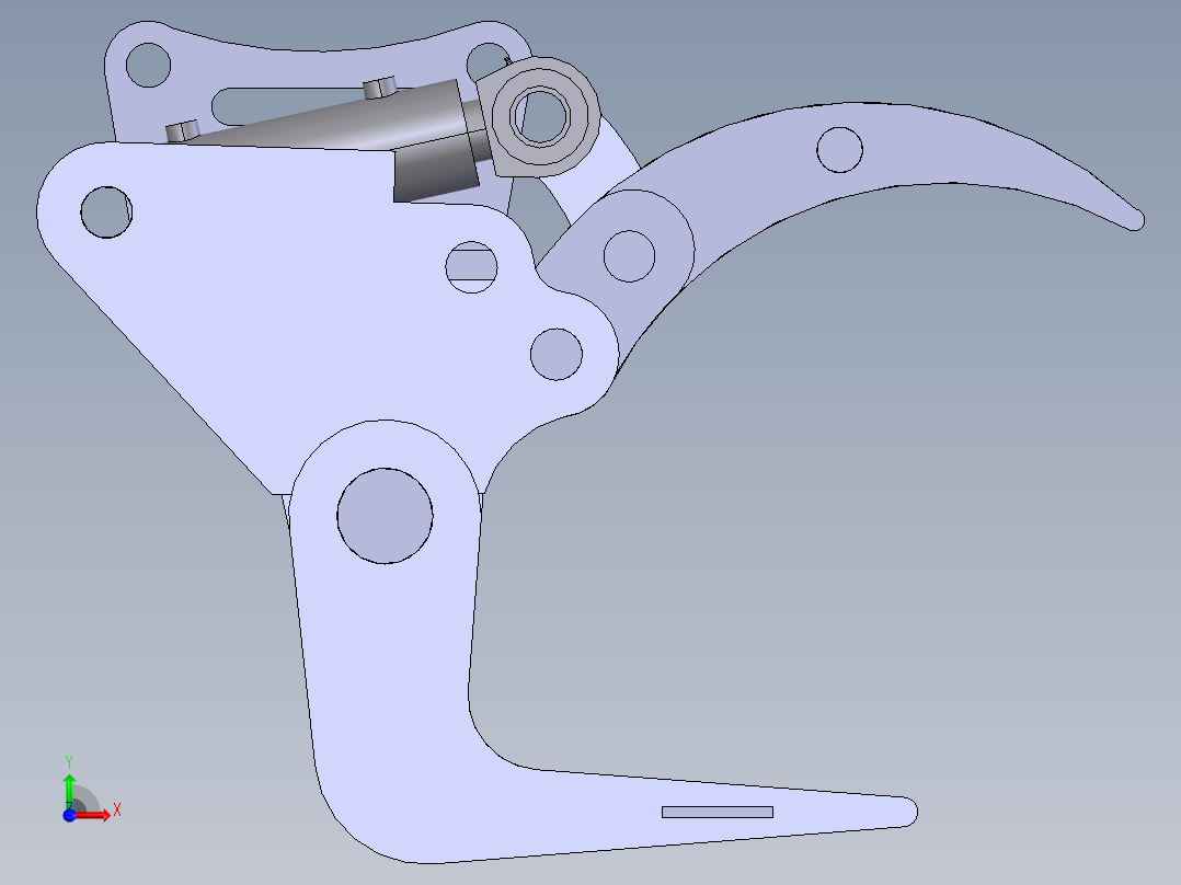 挖掘机抓斗前视图
