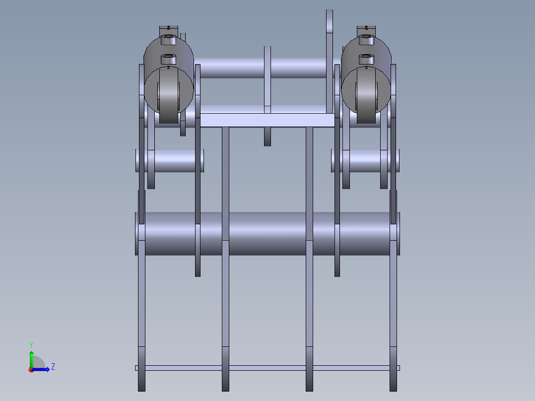 挖掘机抓斗左视图
