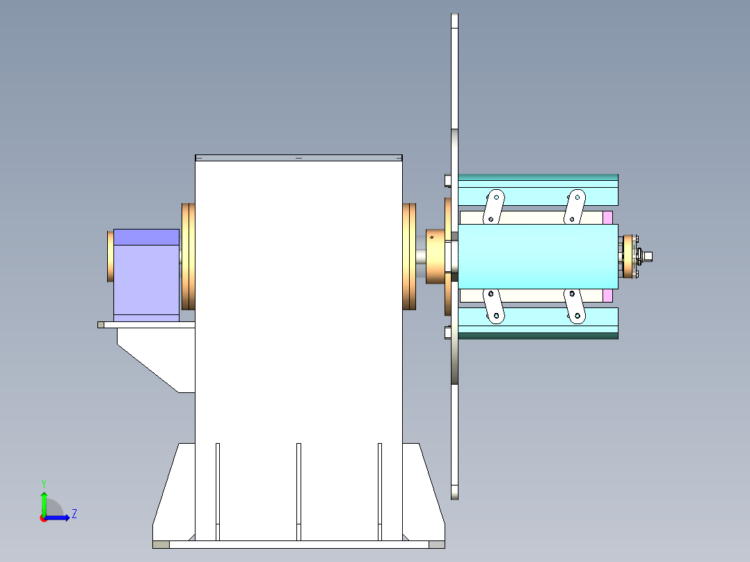 冲压机组开卷机左视图