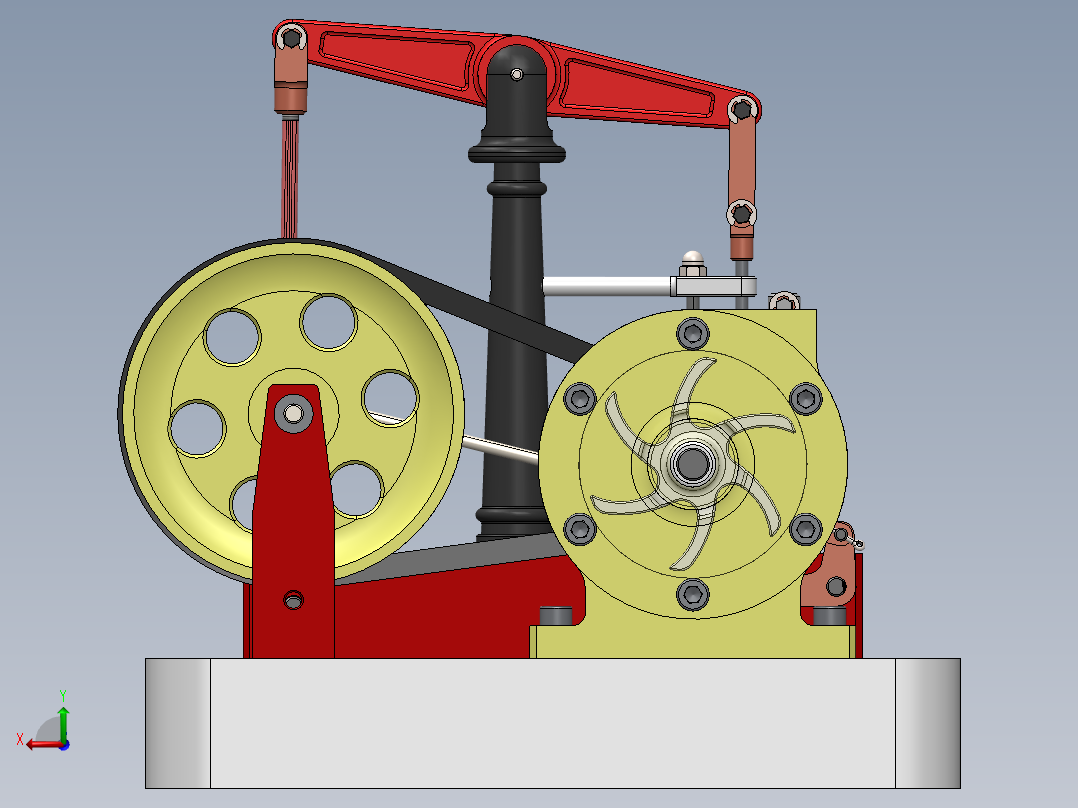 蒸汽机steam-engine-buhar-motoru-1834-模型格式为 sw后视图