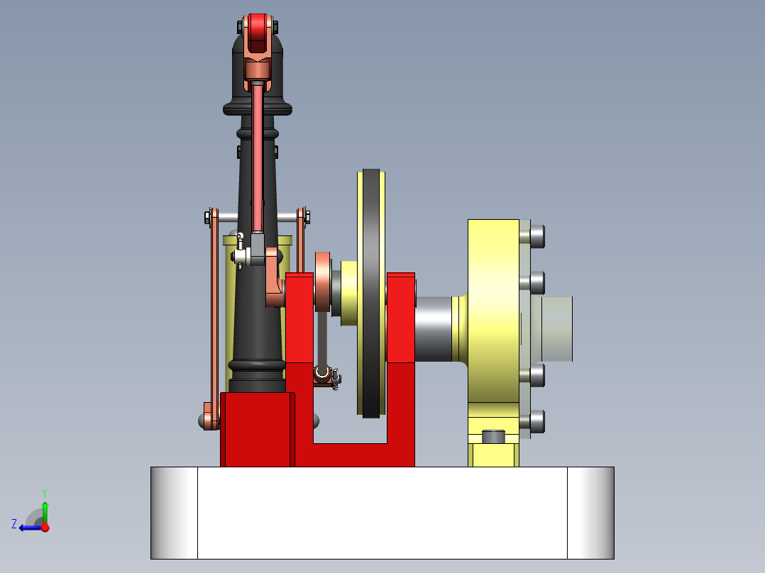 蒸汽机steam-engine-buhar-motoru-1834-模型格式为 sw右视图