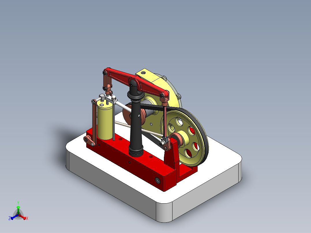 蒸汽机steam-engine-buhar-motoru-1834-模型格式为 sw正等轴测图